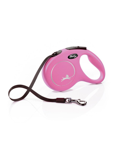 FLEXI Vodítko NEW CLASSIC M 5m pásik ružový