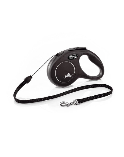 FLEXI Vodítko New Classic lanko 5 m. čierne do 12 kg