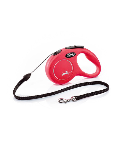 FLEXI Vodítko New Classic lanko 5 m červené do 12 kg