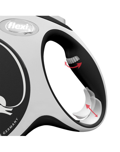 FLEXI Vodítko New Comfort M pásik 5 m čierne