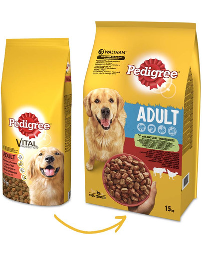 PEDIGREE Adult s hovädzím mäsom a hydinou 15 kg