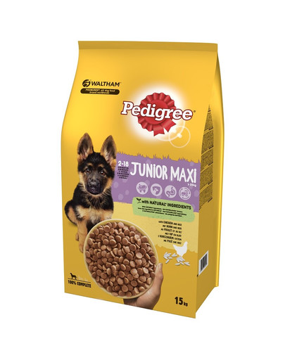 PEDIGREE Junior pre veľké plemená s kuracím mäsom a ryžou 15 kg