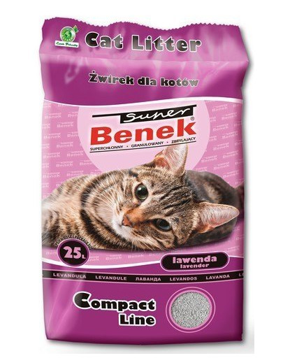 BENEK Super Compact bentonitové stelivo s vôňou levandule 25 l x 2 (50 l)
