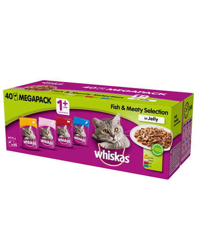 WHISKAS tradičné príchute s rybou 40 x 100g