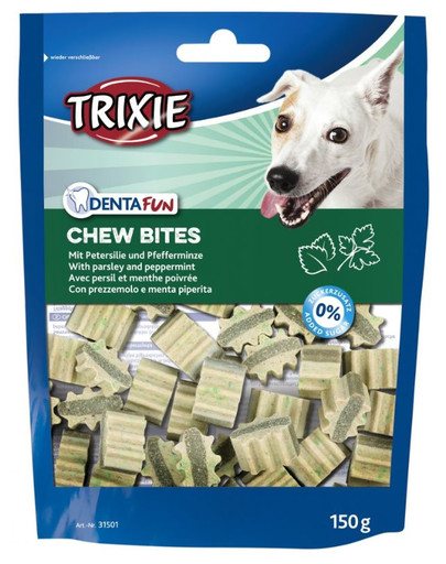 TRIXIE Maškrta Denta Fun Chew Bites s petržlenovou vňaťou a mätou 150 g