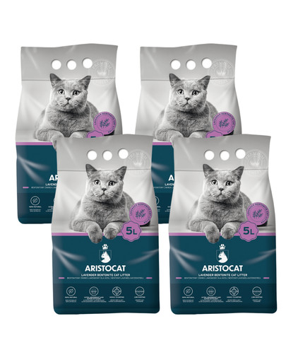 ARISTOCAT Bentonite Plus ​Bentonitové stelivo s vôňou levandul 20 l (4 x 5 l)