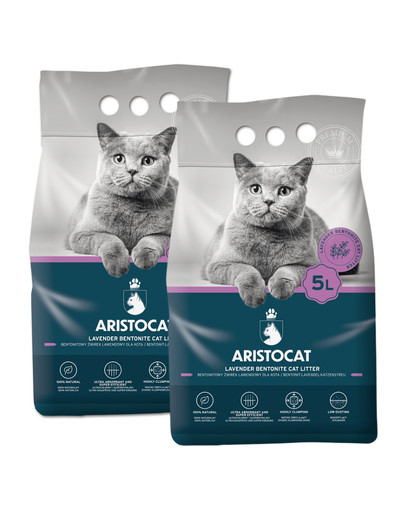 ARISTOCAT Bentonite Plus ​Bentonitové stelivo s vôňou levandul 10 l (2 x 5 l)