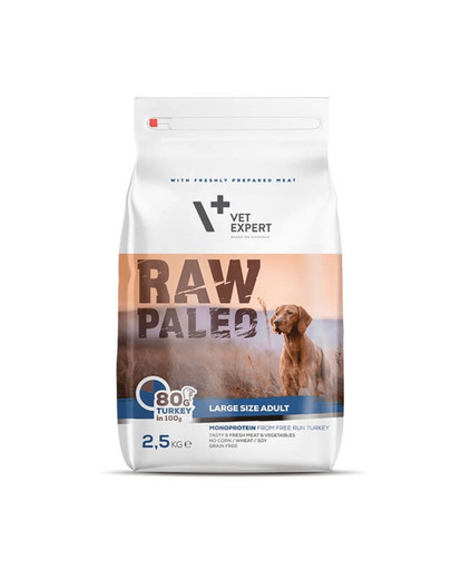 VETEXPERT RAW PALEO Adult Large turkey 2,5 kg