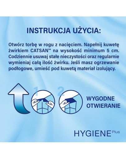 CATSAN Hygiene Plus rastlinné stelivo pre mačky 20l