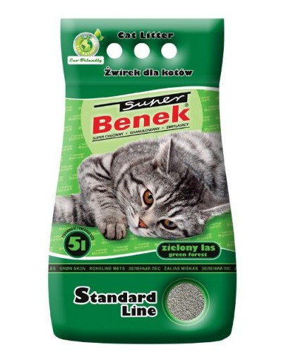 BENEK Super Standard Bentonitové stelivo pre mačky  5l + 0,1l zadarmo
