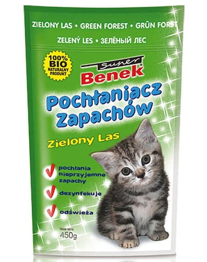 BENEK Sanitizer / Pohlcovač zápachov s vôňou zeleného lesa 450g