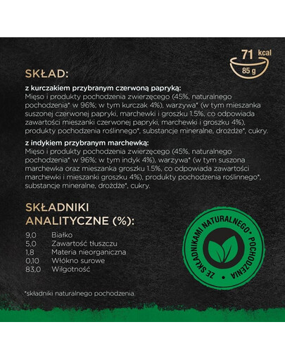 SHEBA Nature's Collection Kuracie príchute vo vaničke na omáčku 8x85g kuracie mäso s paprikou a morčacie mäso s mrkvou