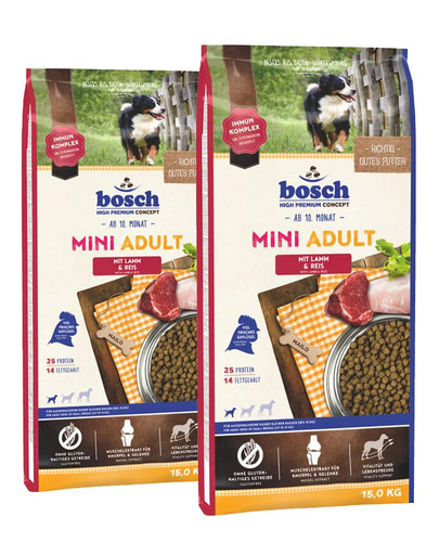BOSCH Mini Adult 2 x 15 kg jahňacie s ryžou