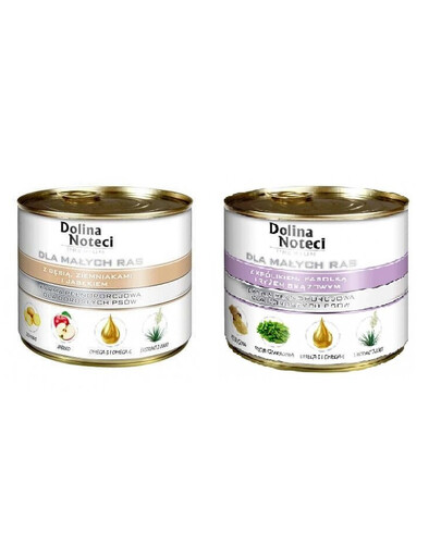 DOLINA NOTECI Premium SADA konzerv pre malé plemená psov hus + králik 185 g