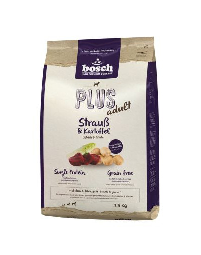 BOSCH Plus pštrosie mäso a zemiaky 25 kg (2 x 12,5 kg)