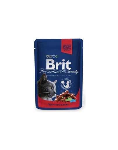 BRIT Premium Cat Adult s hovädzím 24 x 100 g