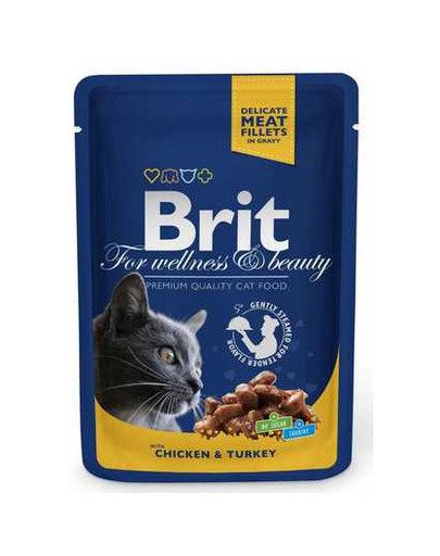 BRIT Premium Cat Adult s hovädzím 24 x 100 g