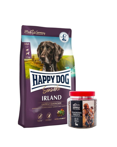 HAPPY DOG Supreme irland 12.5 kg + tréningové maškrty so zajacom 300 g