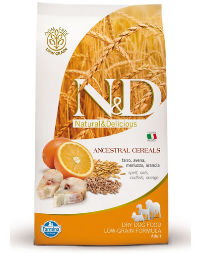 Farmina N & D Low Grain Dog Adult Mini Codfish & Orange 2,5 kg