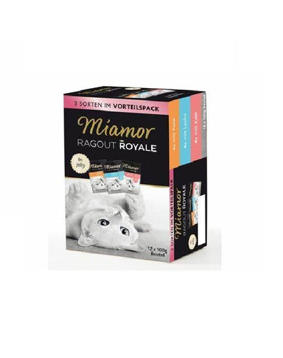 MIAMOR Ragout Royale Multibox 12 x 100 g morka, losos, divina v želé