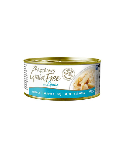 APPLAWS Cat Tin Grain Free Pollock in Gravy 12x(6x70g)