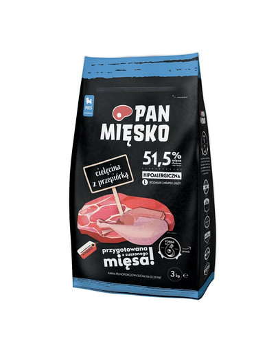 PAN MIĘSKO Teľacie s prepeličím  malé plemená 3kg