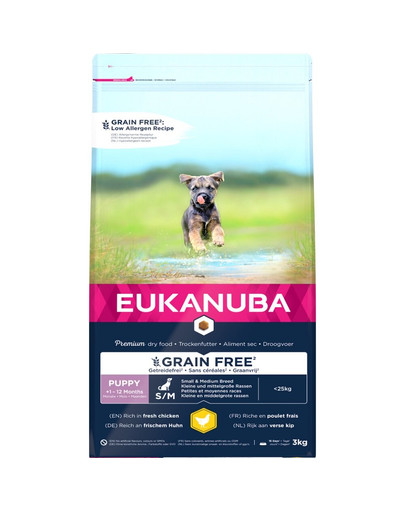 EUKANUBA Puppy Grain Free S/M 3 kg