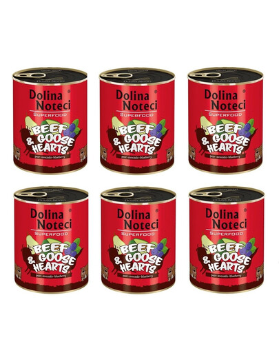 DOLINA NOTECI Premium SuperFood hovädzie a husacie srdiečka 800 g x 6 ks.
