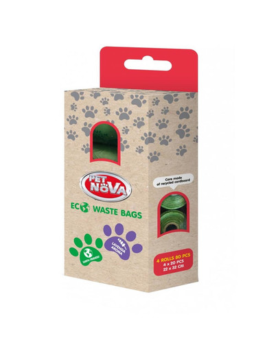 PET NOVA Biologicky rozložitelné sáčky na exkrementy 4x20ks