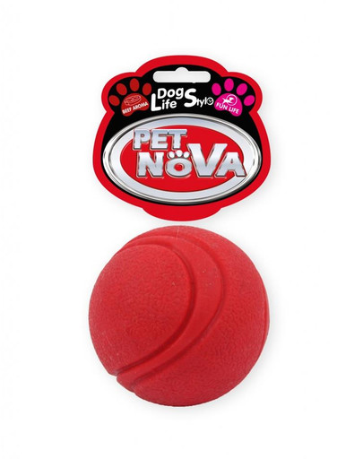 PET NOVA DOG LIFE STYLE Tenisová loptička, červená, 5 cm, s vôňou hovädzieho mäsa