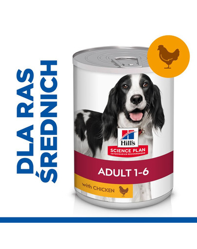 HILL'S Science Plan Canine Adult Chicken - Konzerva s kuracím mäsom pre dospelých psov 370 g