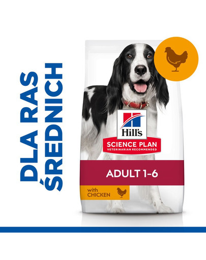 HILL'S Science Plan Adult Medium breed 14 kg s kuraťom