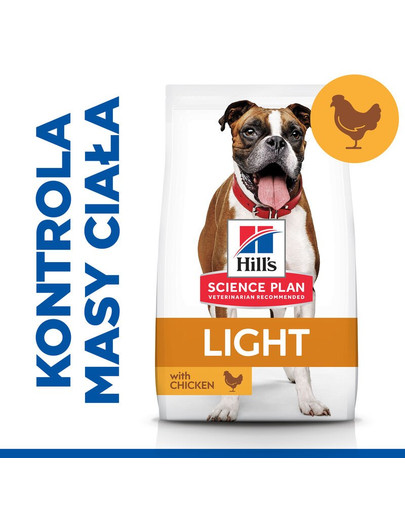 HILL'S Science Plan Adult Light Medium breed 14 kg s kuraťom