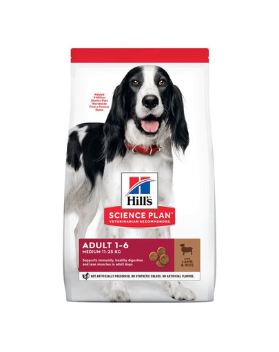 HILL'S Science Plan Canine Adult Medium Breed Lamb&Rice new 14 kg