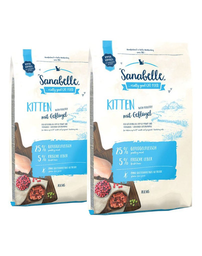 SANABELLE s hydinovým mäsom pre mačiatka 20 kg (2 x 10 kg)