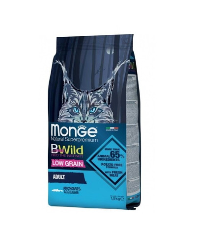 MONGE BWild Adult šproty s ančovičkami 1,5 kg