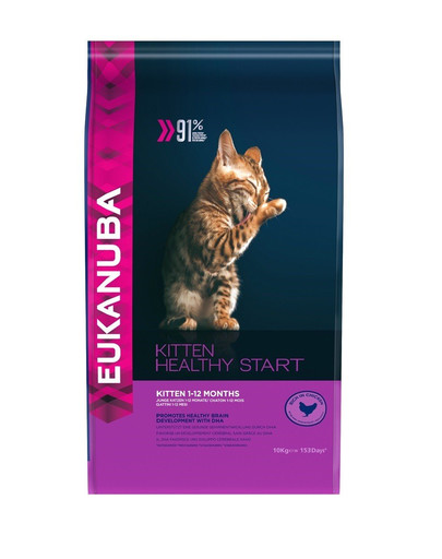 EUKANUBA Cat Kitten All Breeds Healthy Start Chicken & Liver 10 kg
