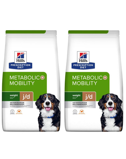 Hill's PRESCRIPTION DIET Metabolic + Mobility suché krmivo pre psov s kuracím mäsom pre redukciu hmotnosti 24 kg (2x12 kg)