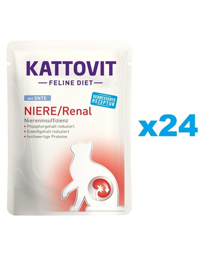 KATTOVIT Feline Diet Niere/Renal s kačacím 24 x 85 g