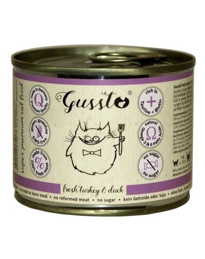 GUSSTO Cat Fresh Turkey & Duck pre mačky, moriak a kačica 6 x 200g