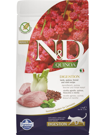 N&D GF Quinoa CAT Digestion Lamb & Fennel 1,5 kg