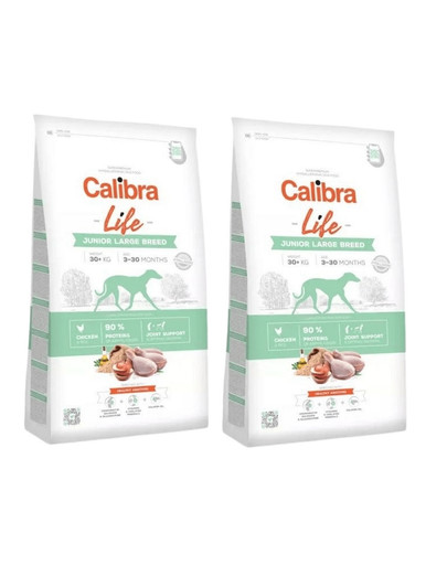 CALIBRA Dog Life Junior Large Breed Chicken 24 kg (2 x 12 kg)