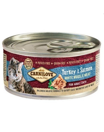 CARNILOVE Cat turkey & salmon 24 x 100 g morčacie s lososom pre mačky
