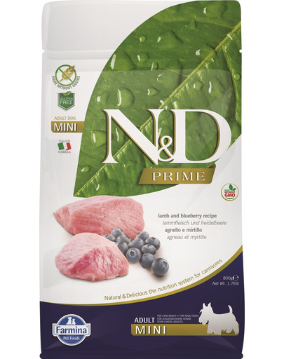 N & D Low Grain Dog Adult Mini Lamb & Blueberry 800 g