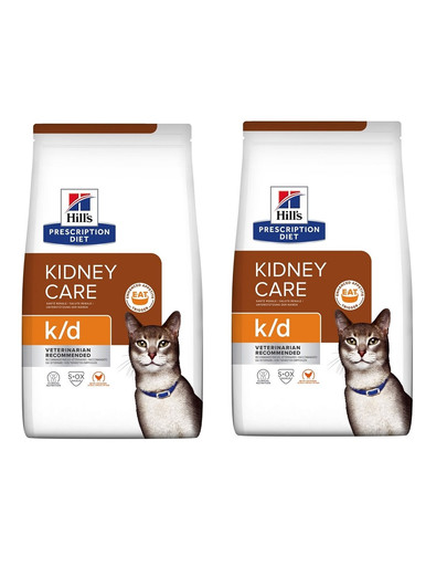 Hill's PRESCRIPTION DIET k/d Kidney Care Suché krmivo pre mačky s kuracím mäsom (2x3 kg)