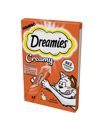 DREAMIES maškrty pre mačky s kuracím mäsom 4x10 g