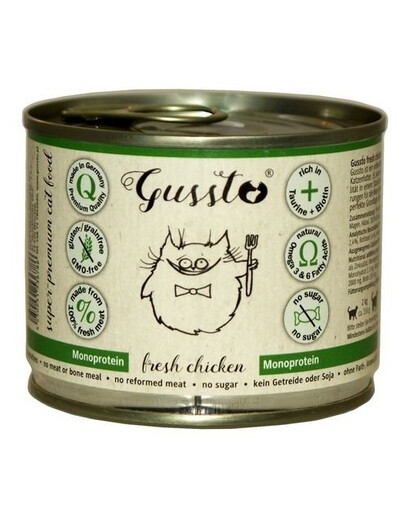 GUSSTO Cat Fresh Chicken pre mačky, čerstvé kura 12x 200 g
