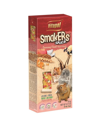 VITAPOL Smakers pre hlodavce - ovocné 2 ks.