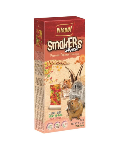 VITAPOL Smakers pre hlodavce-popcorn 2 ks