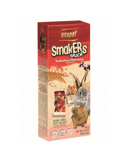 VITAPOL Smakers pre hlodavce-jahodové 2 ks